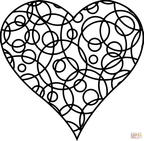 patterned heart coloring page  printable coloring pages