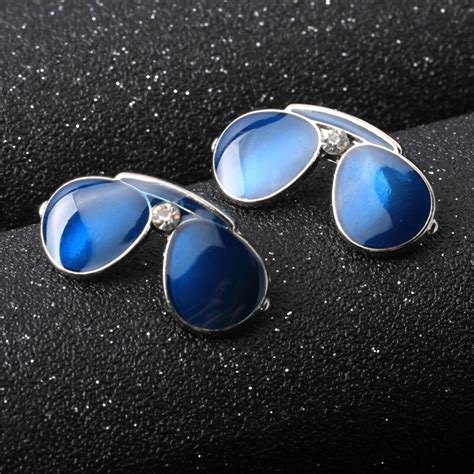 mdiger brand men shirt collar pins men jewelry blue glasses brooch