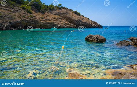 ibiza cala moli beach  balearic islands stock image image  ocean
