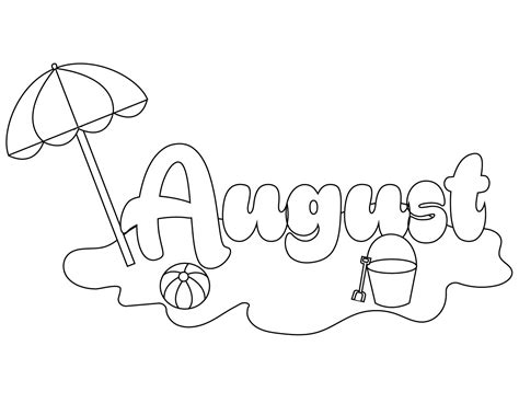 august coloring calendar pages coloring pages