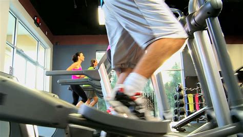 gym members exercising on modern stock footage video 100