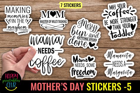 mothers day printable stickers vol  graphic  happy printables club