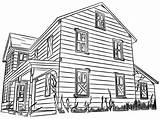 Coloring House Houses Pages Cowboys Print Colouring Wood Made Wooden Color Library Clipart Comments sketch template