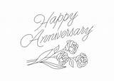Anniversary Happy Coloring Pages Printable Cards Wedding Parents sketch template