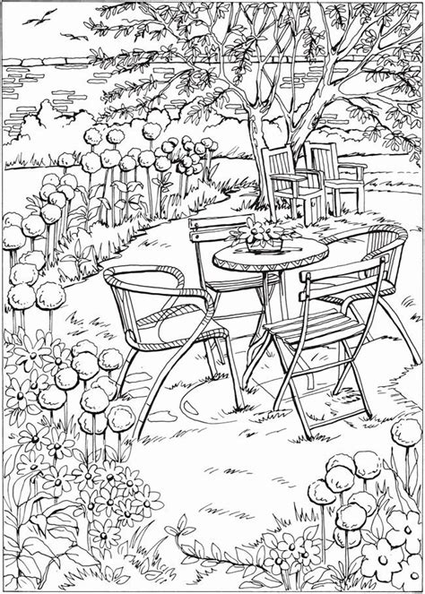 summer scene coloring pages   coloring pages adult coloring pages