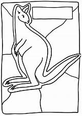 Aboriginal Kangaroo Kids Dot Painting Drawing Australian Coloring Template Templates Pages Australia Animals Colouring Base Craft Dunny These Use Some sketch template
