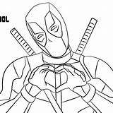 Deadpool Marvel sketch template