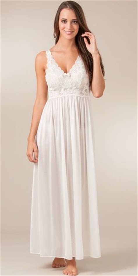 Shadowline Silhouette Sleeveless Long Nightgown ~ In Ivory