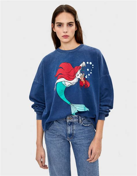 mermaid sweatshirt collaborations bershka united states sudadera de disney