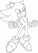 Coloring Sonic Super Pages Printable Hedgehog Popular sketch template