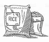 Rice Drawing Sack Clipart Sketch Bag Vector Terraces Banaue Clip Drawings Line Hand Illustrations Drawn Transparent Paintingvalley Wheat Collection Icon sketch template