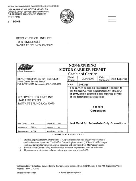 motor carrier permit renewal application california motorceowallcom