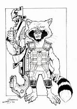 Rocket Raccoon Deviantart Coloring Pages Superhero Galaxy Guardians Deviant sketch template