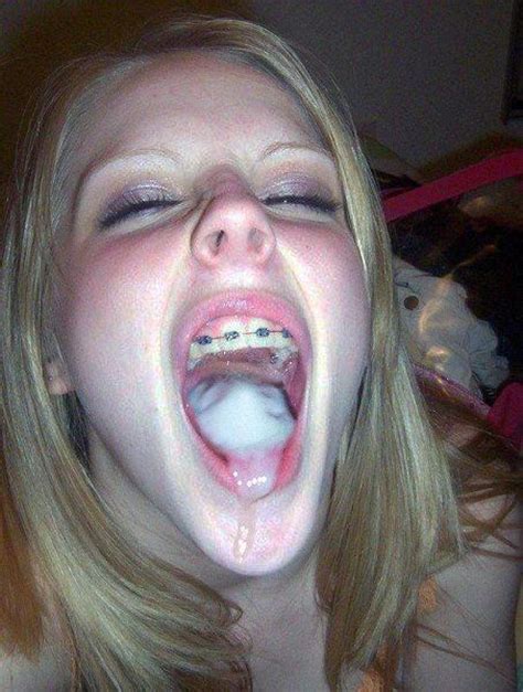 forced open mouth for cum swallowing