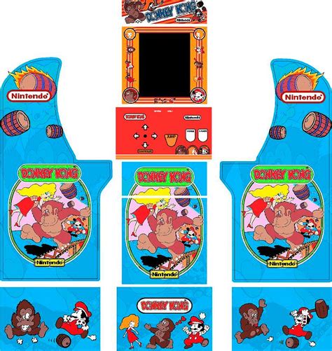 arcade  donkey kong machine riser decals arcadeup skin wrap game graphics gulf coast decals