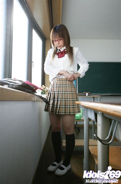 nasty asian schoolgirl yume kimino taking off her skirt and panties