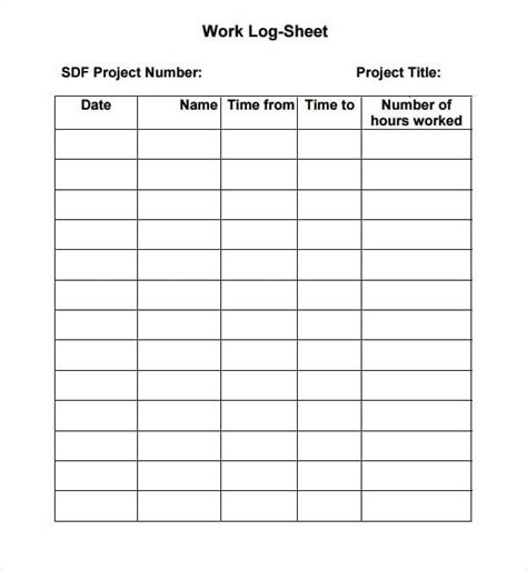 log sheet templates formats examples  word excel