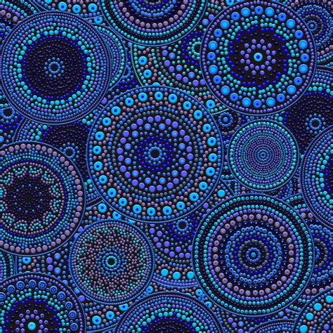 dot art circles blues digital art  lioudmila perry