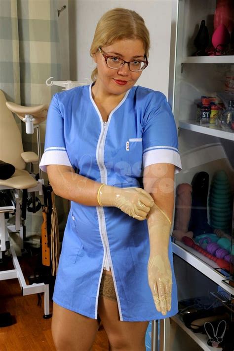 Nylons Latex Gloves Nurse Uniform Sexy Latex Nanny Hairdresser