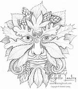 Man Green Coloring Pages Drawings Colouring Patterns Drawing Color Carving Fantasy Pattern Pyrography Line Wood Printable Sketch Artwork Greenman Adult sketch template