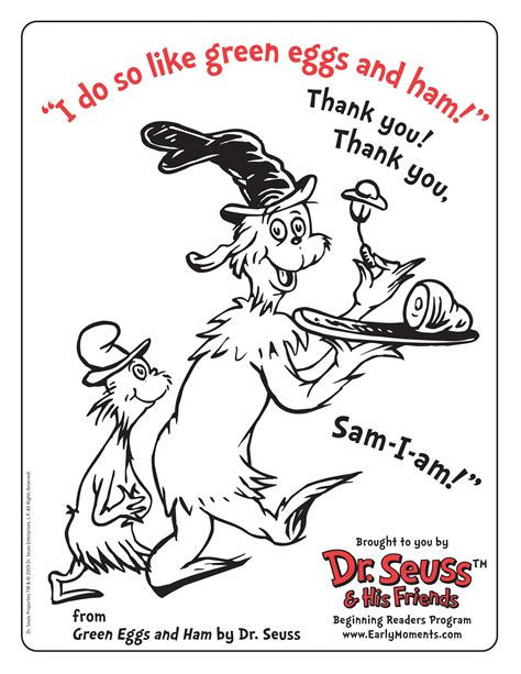 dr seuss coloring pages green eggs  ham coloring home