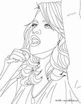 Selena Gomez Coloring Pages Quintanilla Singing Color Close Beautiful Print Hellokids People Template sketch template
