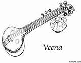 Carnatic Music Veena Coloring sketch template