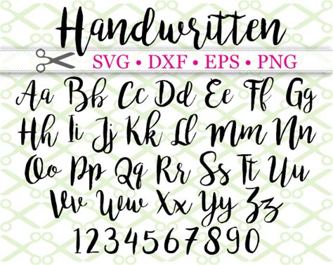 handwritten script svg font cricut silhouette files svg dxf eps png monogramsvgcom  svg