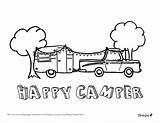 Camper Coloring Pages Happy Campers Camping Vintage Printable Colouring Modern June Trailers Caravan Signs Wordpress Patterns sketch template