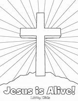 Coloring Jesus Pages Easter He Alive Cross Bible Holy Preschool Risen Kids Sheets Religious Crafts Resurrection Sunday School Colouring Catholic sketch template