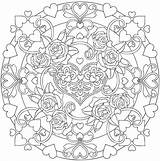 Coloring Pages Mandala Heart Flower Rose Adult Adults Dover Publications Hearts Drawing Mandalas Printable Book Welcome Books Colouring Doverpublications Printables sketch template