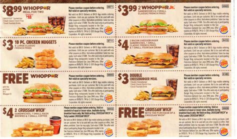 printable fast food coupons  printable