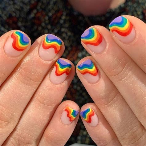 atavarebeca rainbow nails design rainbow nails heart nails