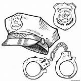 Policier Equipement Imprimer Police sketch template
