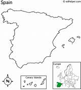Spain Map Outline Name Clipart sketch template