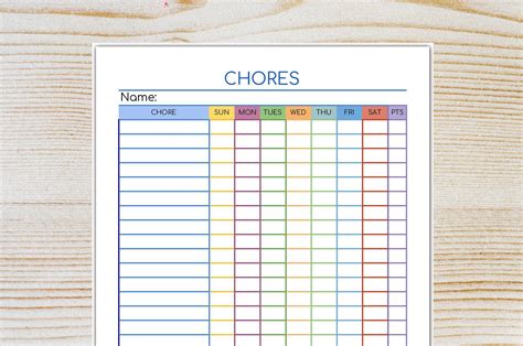 chore list editable chore chart kids chores printable instant etsy
