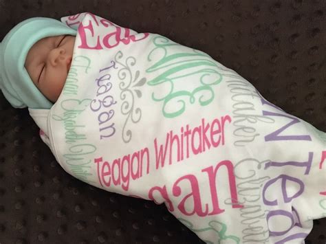 baby  blanket personalized baby gift swaddle  blanket