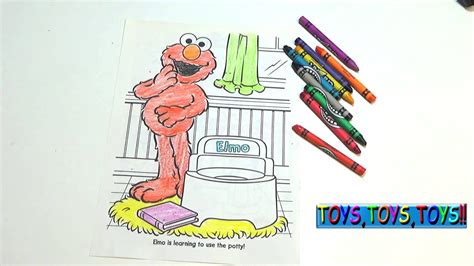 sesame street coloring book elmo  potty trained crayons youtube