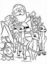 Coloring Pages Santa Rudolph Christmas Sleigh Choose Board Clause Sheets sketch template