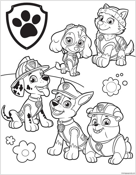 paw patrol  coloring page  printable coloring pages