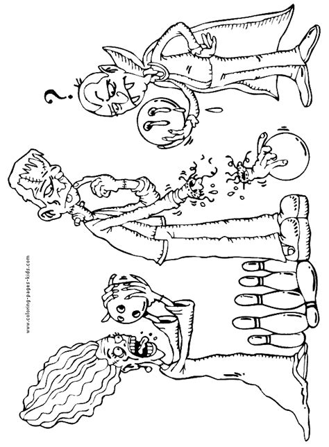 scary bowling color page coloring pages  kids
