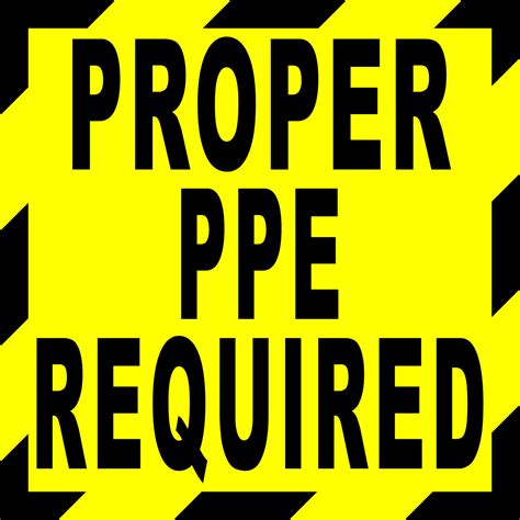 proper ppe required floor sign industrial floor tape