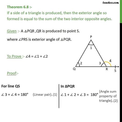 theorem   side  triangle  produced   exterior angle