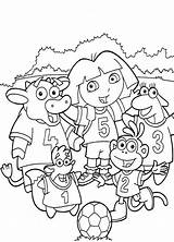 Dora Coloring Explorer Pages Printable Kids sketch template
