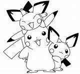 Pichu Coloring Pages Pokemon Cute Kids Playful Little Top Anime sketch template