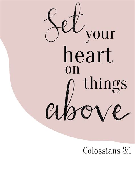 set your heart on things above bible verse print etsy