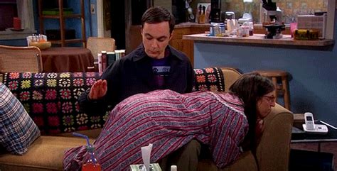 sheldon and amy spank me find and share on giphy