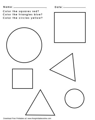 color  shapes worksheet  printable