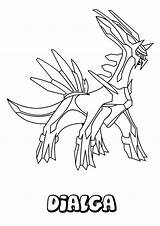 Pokemon Coloring Dialga Pages Labels sketch template
