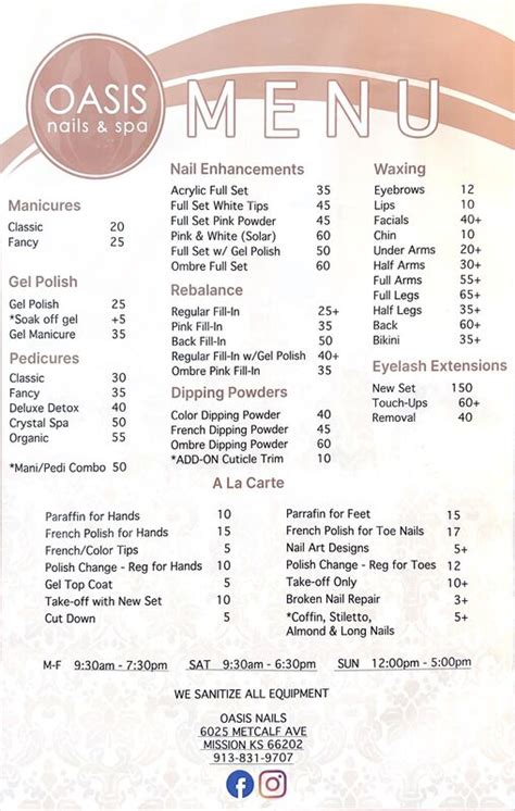 services oasis nails